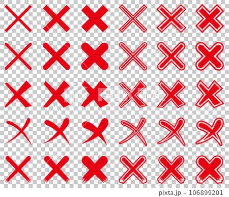 Vector illustration set of simple red cross marks Vector illustration set of simple red cross marks 106899201