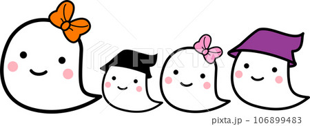 ハロウィン　可愛いおばけ4人4 106899483
