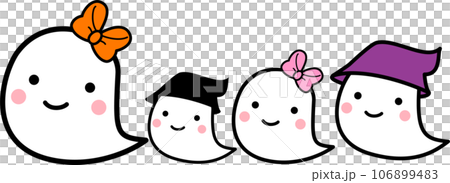 ハロウィン　可愛いおばけ4人4 106899483