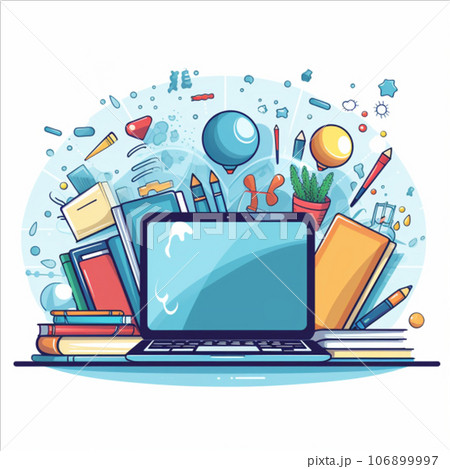 カラフルな文房具 106899997