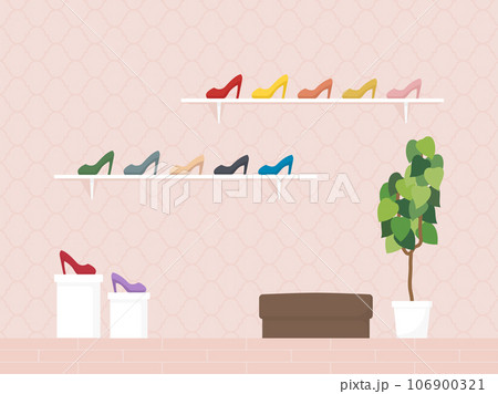 カラフルなたくさんの靴がある靴屋の店内 106900321