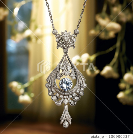 Art Deco Diamond Pendant – Ziva Jewels