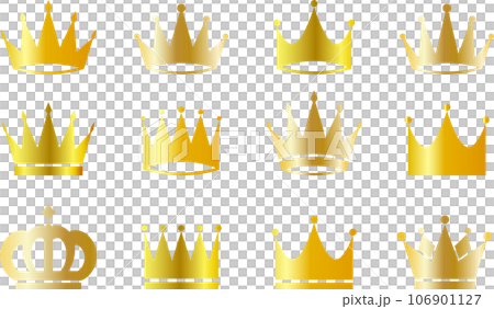 ゴールドの王冠のセット 106901127