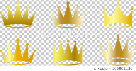 ゴールドの王冠のセット 106901130