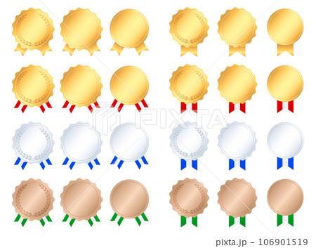 賞やランキングなどに使えるメダルとリボンのセット 賞やランキングなどに使えるメダルとリボンのセット 106901519