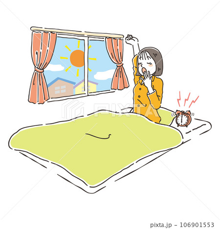 寝起きにあくびをする女性 寝起きにあくびをする女性 106901553