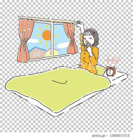 寝起きにあくびをする女性 寝起きにあくびをする女性 106901553