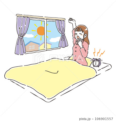 寝起きにあくびをする女性 寝起きにあくびをする女性 106901557