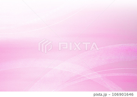 白い線とピンクの水彩タッチの背景素材　アブストラクト（白い背景）日本の伝統美と文化　 106901646