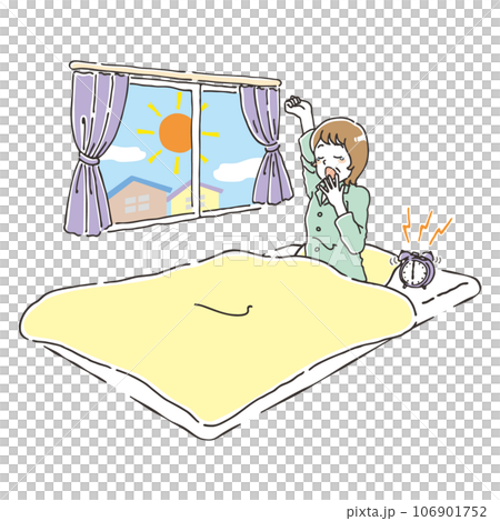 中年婦女醒來後打哈欠 106901752