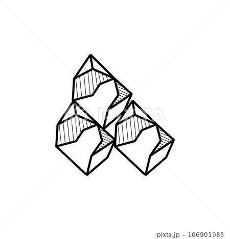 Stone Logo, Natural Stone Abstract, Outline Design, Vector Luxury Vintage Emerald Gemstone Jewelry 106901985