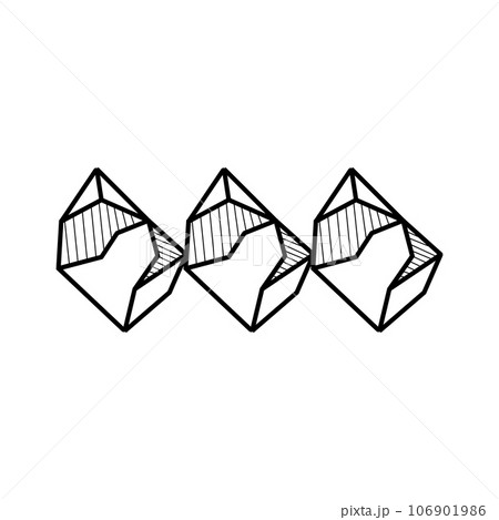 Stone Logo, Natural Stone Abstract, Outline Design, Vector Luxury Vintage Emerald Gemstone Jewelry 106901986