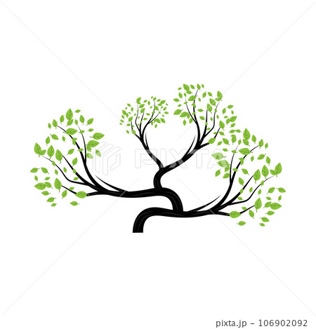 Bonsai Tree Logo. Simple Minimalist Silhouette Design, Plant Vector, Icon Illustration Element 106902092