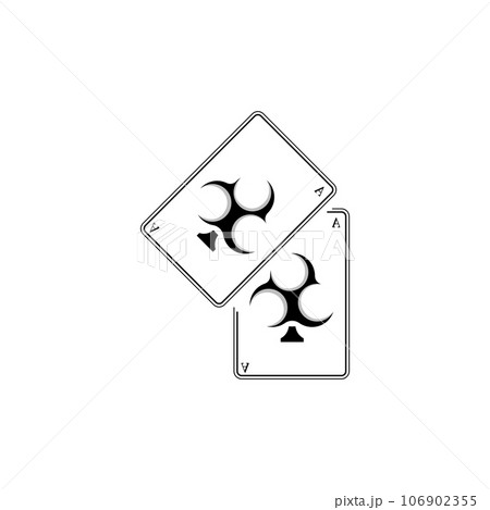 Casino Poker Vintage Logo, Vector Diamonds, Ace, Hearts And Spades, Poker Club Gambling Game Design 106902355