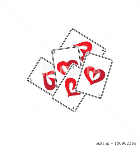 Casino Poker Vintage Logo, Vector Diamonds, Ace, Hearts And Spades, Poker Club Gambling Game Design 106902368