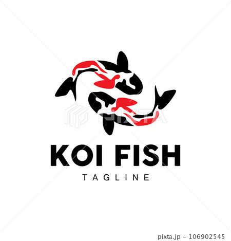 Koi Fish Logo Design, Chinese Lucky And Triumph Ornamental Fish Vector, Company Brand Gold Fish Icon Koi Fish Logo Design, Chinese Lucky And Triumph Ornamental Fish Vector, Company Brand Gold Fish Icon 106902545