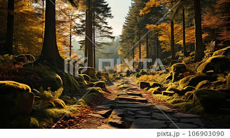 綺麗な日本の秋の風景、Beautiful Japanese autumn scenery(AI) 106903090