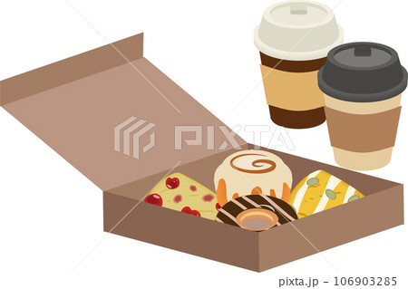 テイクアウトカフェのドリンクとスイーツ 106903285