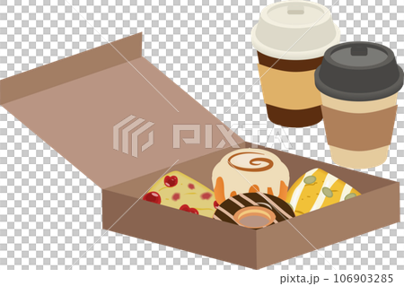 テイクアウトカフェのドリンクとスイーツ 106903285