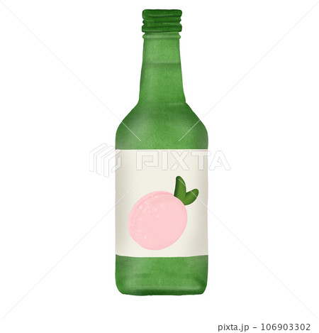 bottle of beer with green label 106903302