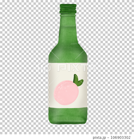 bottle of beer with green label 106903302