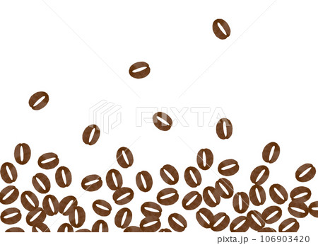 散らばるコーヒー豆の背景イラスト 散らばるコーヒー豆の背景イラスト 106903420