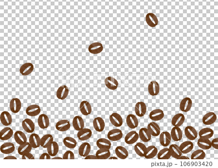 散らばるコーヒー豆の背景イラスト 散らばるコーヒー豆の背景イラスト 106903420