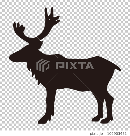 側身馴鹿剪影矢量素材 106903481