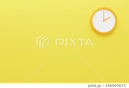 3D画像_シンプルな壁掛け時計_2時のイラスト素材 [106903672] - PIXTA
