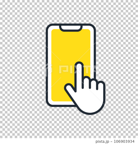 スマホと指のシンプルなベクターアイコンイラスト素材 スマホと指のシンプルなベクターアイコンイラスト素材 106903934
