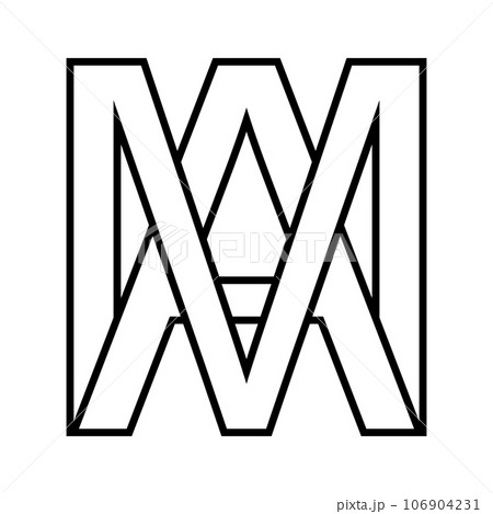 Logo sign ma am icon double letters logotype m a 106904231