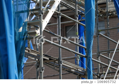 新築戸建て住宅の先行足場 イメージ 新築戸建て住宅の先行足場 イメージ 106905732