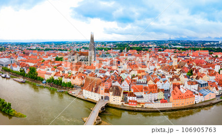 Regensburg city aerial panoramic view, Germany Regensburg city aerial panoramic view, Germany 106905763