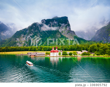 St. Bartholomew church at Konigssee Lake 106905792