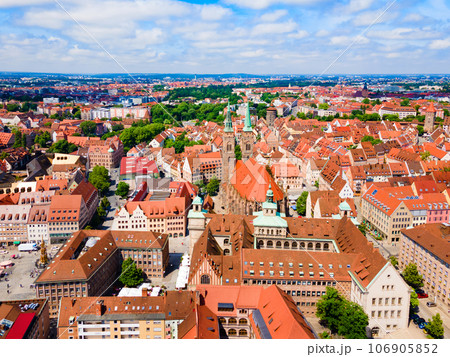 Nuremberg old town aerial panoramic view 106905852