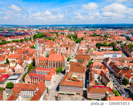 Nuremberg old town aerial panoramic view Nuremberg old town aerial panoramic view 106905853