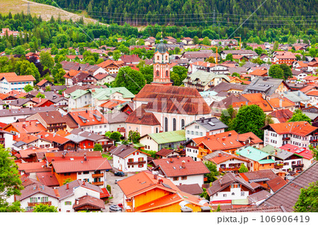 Mittenwald town aerial panoramic view, Germany Mittenwald town aerial panoramic view, Germany 106906419