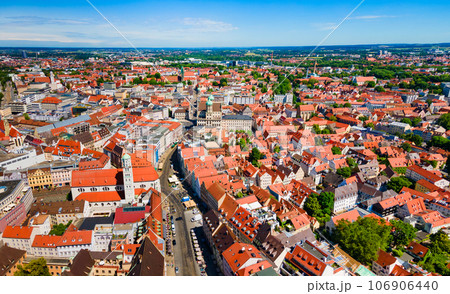 Augsburg old town aerial panoramic view 106906440