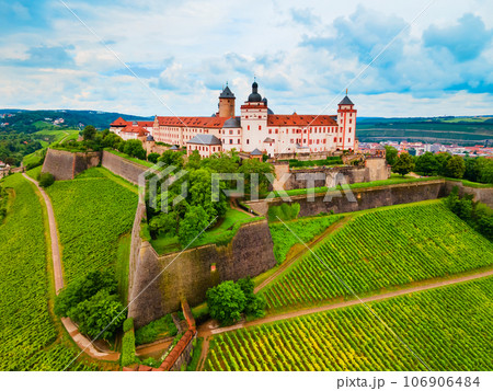 Marienberg Fortress aerial view in Wurzburg city 106906484
