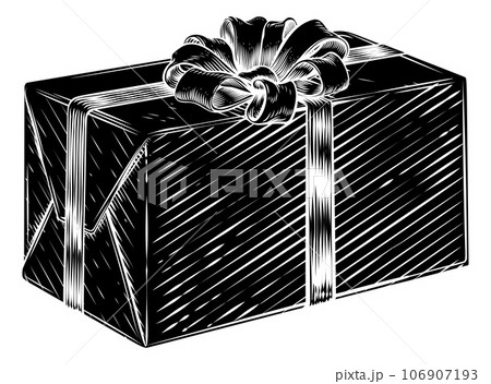 Christmas Gift Birthday Vintage Present Box Bow Christmas Gift Birthday Vintage Present Box Bow 106907193