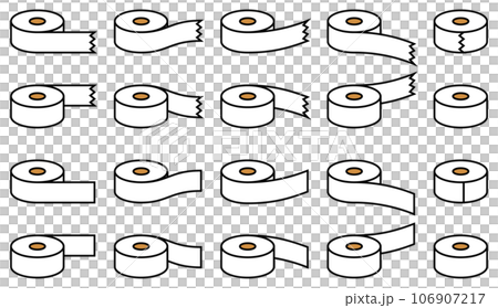 Vector illustration set of monochrome tape Vector illustration set of monochrome tape 106907217
