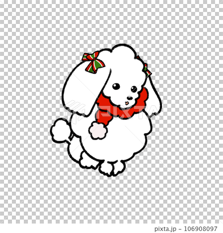 クリスマス白トイプードル 106908097