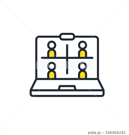 オンラインミーティングのシンプルなベクターアイコンイラスト素材 オンラインミーティングのシンプルなベクターアイコンイラスト素材 106908282