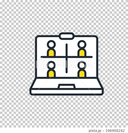 オンラインミーティングのシンプルなベクターアイコンイラスト素材 オンラインミーティングのシンプルなベクターアイコンイラスト素材 106908282