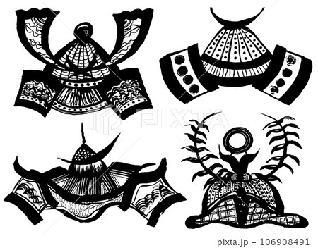 兜　カブト　手書きの毛筆イラスト 106908491