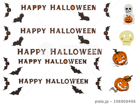 ハロウィン素材ハロウィン・ロゴMixVol.03[Canva・AIイラスト] 106908498