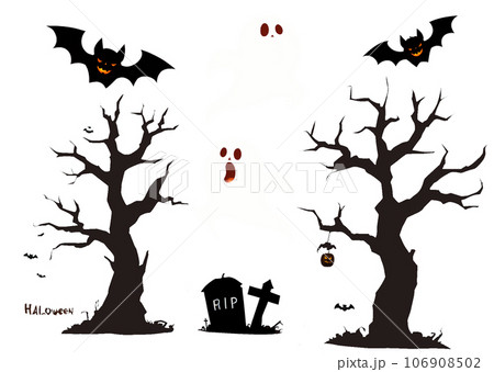 ハロウィン素材ツリーMixVol.01[Canva・AIイラスト] 106908502