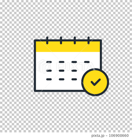 用於檢查日曆上的約會的簡單矢量圖標插圖材料 106908660