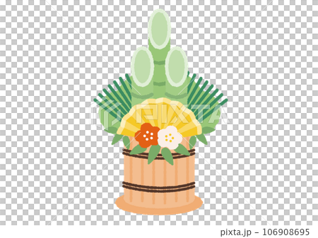 Simple handwritten Kadomatsu illustration material 106908695