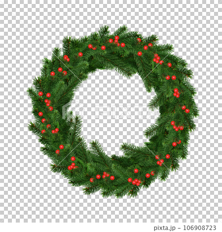クリスマスリース イラスト リアル 106908723